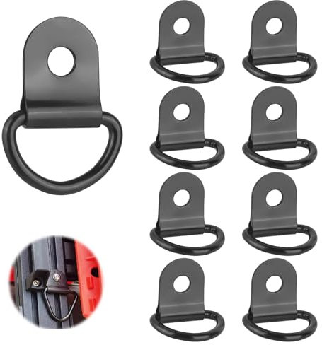 YYTECH Lot de 8 Anneaux d'arrimage pour remorques, Anneaux en D, Acier Inoxydable, capacité de Charge jusqu'à 100 kg par Anneau, Crochets d'arrimage pour remorques, camions, matériel de Camping