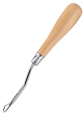 LetCart Häkelnadel Set mit Holzgriff, 15,8 cm Häkelnadelabzieher handgefertigte Knüpfhaken-Werkzeug mit Metallschaft, ergonomisches Bastelwerkzeug für Teppichherstellung, Strickreparatur