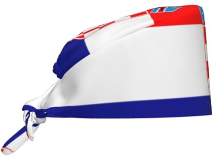 WZYWHJ Reinigungskappe mit Flagge der Republik Kroatien – Kochmütze für Damen und Herren, verstellbar, atmungsaktiv, Schwarz, Einheitsgröße