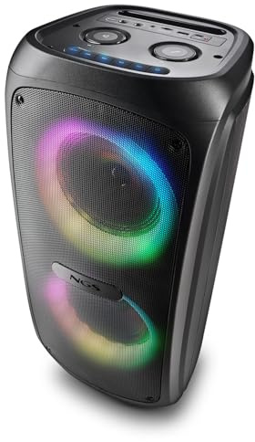Enceinte Active sur Batterie WILDTEMPER - 200W, Bluetooth USB, 2 Entrées Micros pour Karaoké, Lumières LED RVB, Fonction TWS