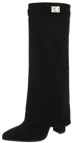 Ital Design Damenschuhe Stiefel High-Heel Stiefel, DES8063S-, Textil, Schwarz, Gr. 37