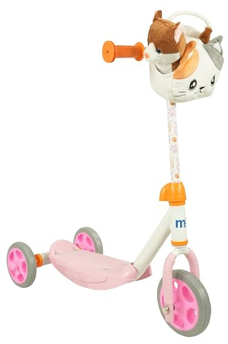 MoVe Pets 2 Go! Kids Tri Scooter with Deatchable Animal Pal Toy | Toddler 3 Wheel Push Along Ride On Scooter | Girls or Boys | Age 3+ (Kitten)