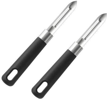 2PCS Pelador de Patatas y Verduras, Manual Pela Patatas Multifunción Peeler con Hoja de Acero Inoxidable Pelapatatas 18cm Ergonómico y Antideslizante Ráctico Utensilio de Cocina Pelador Profesional