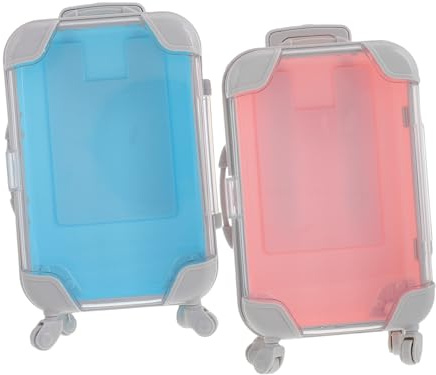 2 Kleiner Kosmetikkoffer aus Kunststoff für Wimpernaufbewahrung | Leere Wimpernboxen im Gepäckdesign, Realistisches Kinderkoffer Design, Leicht zu Reinigen und Tragbar