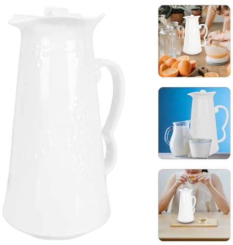 Lurrose Carafe à Eau Décorative Relief avec Motif Capacité Résistante Au Chaud et Au Froid Récipient Élégant pour Boissons et Thé pour Maison et Bureau