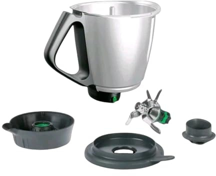 Original Thermomix TM5 Mixtopf komplett mit Fuß, Deckel, Messer & Messbecher – Vorwerk Mixtopf Set für TM5