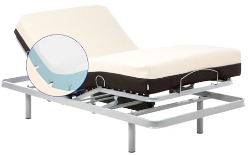Geriafy - Elektrisch verstellbares Bett mit Cotton V6 Matratze | 20 cm viskoelastische Matratze mit Komfortbezug (90x190 cm, kabellose Fernbedienung) | Kabellose Fernbedienung, Matratze 20 cm, Baumwollbezug, verstärkte Struktur