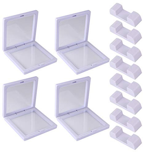 Cabilock Schwebender Rahmen Coin Display 1 Set Floating Frame Displayhalter mit St?ndern für Münzschmuckmedaillen (? 4 Kartons + 8) Coin Display Rahmen Schweberahmen Rahmen Schwebend