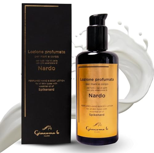 Giacomo B Lozione Corpo 200ml con Olio di Nardo e Tè Verde | Texture Leggera Anti-Sudorazione a Rapido Assorbimento | Latte Idratante Mani e Corpo Unisex | Professional Made in Italy.