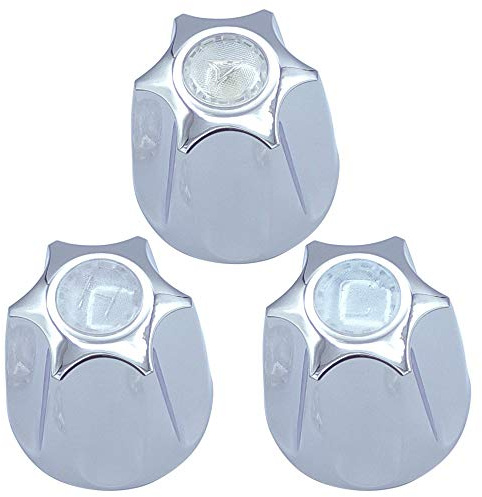 Avalon Plumbing Supply Tub and Shower 3 Piece Verve Handles Replacement for Price Pfister Shower Systems, 12 Point Broach, 3 Piece Set of Hot, Cold and Diverter, Polished Chrome Finish