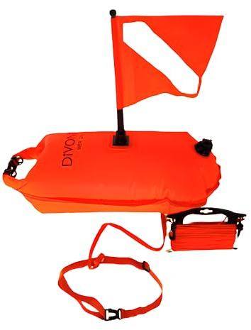 DiVONEA | Boya Buceo + Bolsa Estanca 28L + Flotador Natación - 3 en 1 con Accesorios incluidos