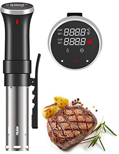 Fityou Cuisson Sous Vide 1100W, Thermoplongeur Cuiseur Sous Vide, Sous Vide Calculateur d'Immersion de Cuisinière Thermostat Réglable, 25 à 95 °C, Écran tactile LCD