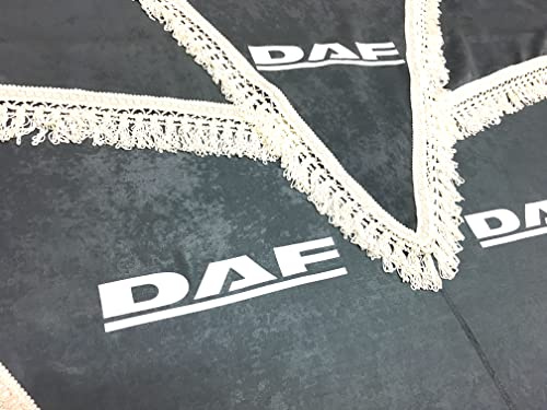 Sertplas Rideaux décoratifs pour camion avec franges Logo DAF Gris