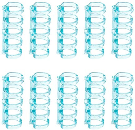 Wealrit 10 Stück 5-Ring-Ordner für lose Blätter mit 11 mm Innendurchmesser, Kunststoff Snap Split Scharnier Buchbinderringe, Binderücken Kämme für DIY Reisetagebuch Fotoalbum Notizbuch, Hellblau