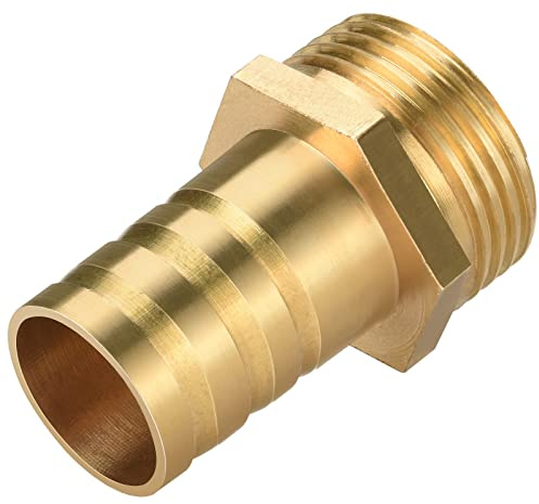 oumuik Boquilla de manguera, conexión roscada de 3/4 AG x 3/4, latón, conexión de manguera diesel