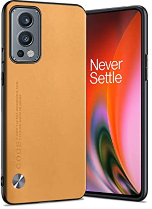 Puxssul für Oneplus Nord 2 5G Hülle, weiche TPU-Kunstlederhülle, extrem leichte ultraleichte Kameraschutz-Lederhülle für Oneplus Nord 2 5G.(Gelb)