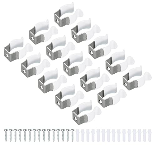 sourcing map 15Stk. T5 U Clips Halter Halterung LED-Lichtstreifenclips weiß | Rohrschellen, Led Streifen Clips Rohrschellen, Edelstahl, Für Leuchtstoffröhrenhalter