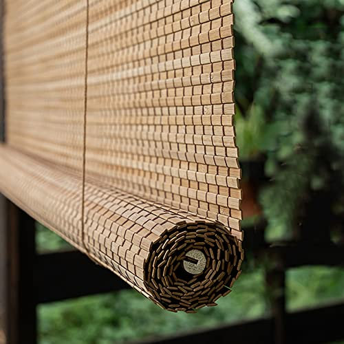 V3VOGUE Natürliche Bambus-Rollo Raffrollos Breite 50cm-150cm - Bambusrollo Aussenbereich Wetterfest, Holzrollo Jalousie, Lichtfilternde Sonnenschutz Fenster Sichtschutz Rollos
