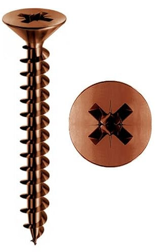 Set mit 25 Schrauben für Holz, selbstschneidend, ausgestellt, ideal für Bastelarbeiten und Heimwerker, erhältlich in verschiedenen Farben und Größen (4x40mm - Bronze)