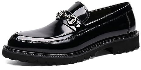 Loafers Oxfordskor för män eleganta herrskor bekväma ridskor formella för män, Svart, 39 EU