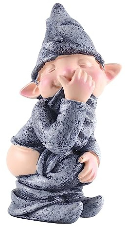 Wiedfedy Funny Drunk Garden Gnome Outdoor Statue, Naughty Pooping Simulating Figurine Mold Funny Resin Dwarf Statue for Lawn Ornaments, Indoor or Outdoor Decorations