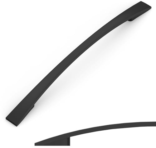 Amerdeco 10 Pack Matte Black Cabinet Pulls 6.3 Inch(160mm) Hole Centers Kitchen Cabinet Handles Solid Zinc Alloy Cabinet Hardware Drawer Pulls AM010