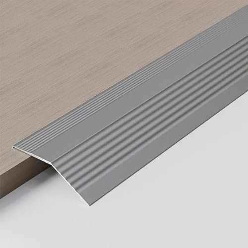 Raouoae Übergangsprofil Für Bodenfugen Von 3 * 90cm Aluschiene Übergangs-Schiene ÜBergangsleiste Bodenübergangsstreifen, Höhenausgleich 3-15mm/6-20mm/10-40mm(Dunkelgrau,Breite: 55 mm)