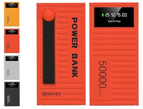2024 New Super Fast Charging 66w Power Bank, 50,000mAh Ultra-High Capacity Power Bank, Power Bank Fast Charging with LED Display, Powerbank for Outdoors Camping Travel (10000 mAh,Red)