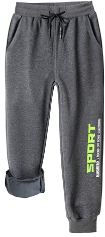 CAMLAKEE Pantalon Thermique Enfant de Jogging Kohler Chaud Hiver Stretch Taille Gris Foncé 9-10 Ans Taille: 150