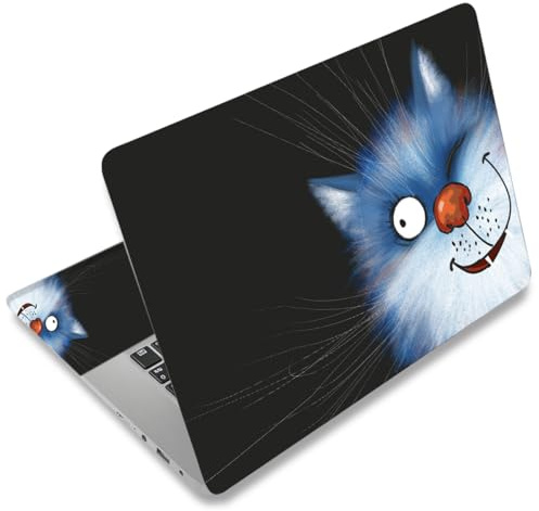 Mibbxea 15-15,6 Zoll Laptop Skin Sticker, Wiederverwendbare Vinyl Aufkleber für 13 13,3 14 15,4 Zoll Laptops & Netbooks, Dekorative, Kratzfest, Staubdicht, Wasserdicht (016 Blinkende Katze)