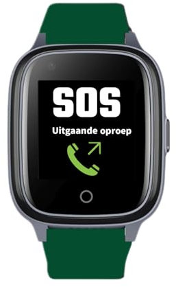 Wiesba WB34 - Montre GPS Senior - Smartwatch pour Personnes âgées - Alarmes personnelles - Montre Alarme Personnes âgées - Montre GPS Alzheimer - Détection des Chutes - Vert