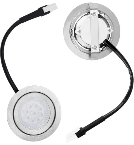 Gosknor 2pcs Range Hood Light Bulbs Recessed, DC 12V 6500K Stainless Steel Range Hood LED Light Replacement Lights Accessories for Stove Kitchen