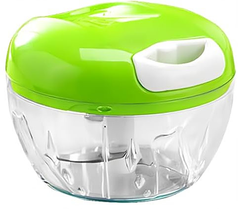 Hachoir à ail manuel et coupe-aliments multifonction, à la main, rapide et économe en effort, idéal pour les légumes, les fruits, les noix et les viandes maigres, design facile à nettoyer, vert,