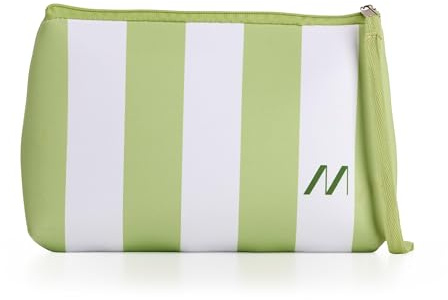 Muitomas Pochette para Mujer en Neopreno a Rayas, bolso de mujer con cierre de cremallera y correa de muñeca, 24 x 16 x 6 cm,