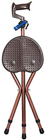 Stampelle da passeggio pieghevoli regolabili Sedia Sgabello Massaggio Bastone da passeggio con sedile Sgabello da pesca portatile con luce a LED per stampelle per anziani
