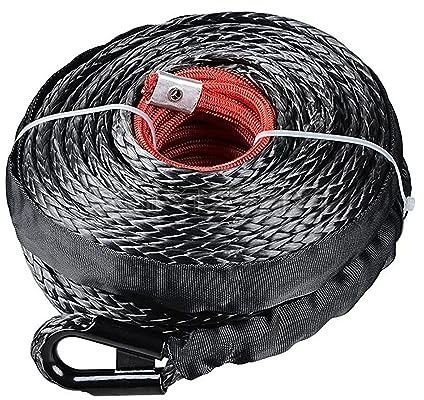 Cavo per verricello, Corda for verricello Cavo di linea con guaina 9,5 mm Corda di traino sintetica 29 m Corda di manutenzione for autolavaggio for fuoristrada ATV UTV(9.5mm x 29M)