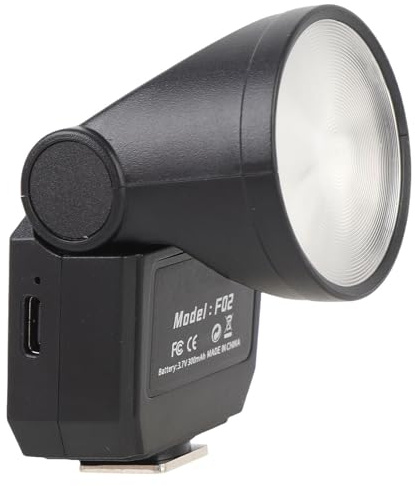Topiky Mini Flash Speedlite, Gn8 6500K CRI97 Design Retro Flash de Micro Cámara Ligera, con 4 Niveles de Potencia y Zapatilla de Calma Universal, para Cámaras DSLR Fuji