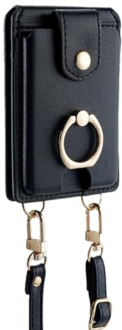 Cell Phone Card Holder | Phone Wallet Stand,Multipurpose Waterproof 2 Card Slots Pocket Holder with Stand and Detachable Lanyard Fits All Smartphones