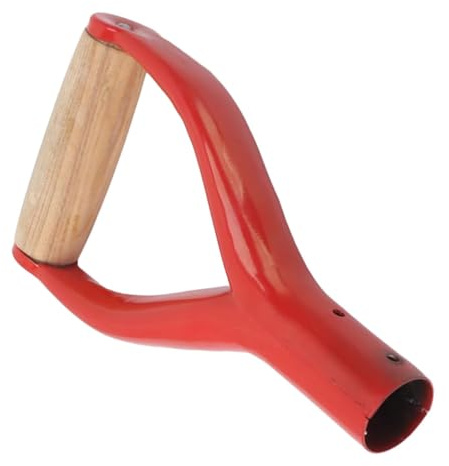 SEWACC Poignée de Pelle de Remplacement Acier Rouge Manche Outil Jardin Ergonomique et Facile à Installer pour Pelles Fourches et Bêches