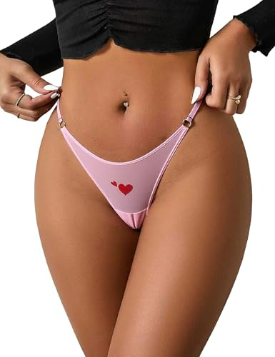 ohyeahlady String Ficelle Femme Sexy Chic Grande Taille Micro String Ficelle Bikini Culotte Personnalisée Tanga Dentelle Invisible sans Couture Tenu Sexy Hot sous-VêTements Taille Unique,Rose