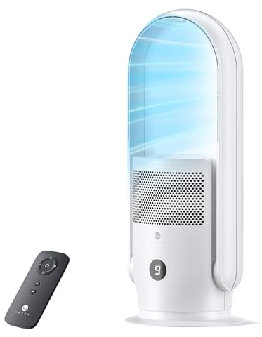 Ultty Rotorlos Ventilator mit Luftreiniger, Turmventilator Leise, H13 HEPA Filter, Touch, Timer, 60 cm Bladeless Fan für Schlafzimmer Büro, CR021 Weiß