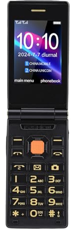 XUMIUZIY Telefono Flip Sbloccato 4G per Anziani, Telefono Flip Doppio Schermo da 2,8, 2,4 Pollici con Altoparlanti Potenti, Supporta Chiamate Bluetooth SOS MP3, Messaggi di Testo Internet (BLACK)