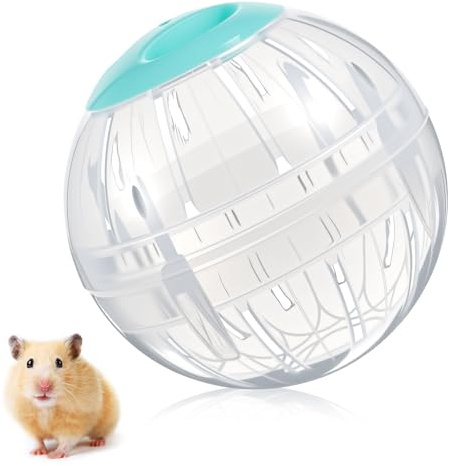 Fiyooau 5.7 Inch Hamster Ball, Clear Hamster Exercise Ball Running Wheel | Large Space, Easy to Clean, Cage Accessories, Small Animal Exercise Toys for Small and Medium Dwarf Hamsters, Green