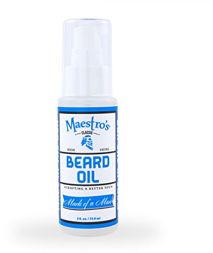 Maestro's Classic BEARD OIL | High-Shine Moisturizing & Taming for All Beard Types & Lengths- Mark of a Man Blend, 2 Ounce