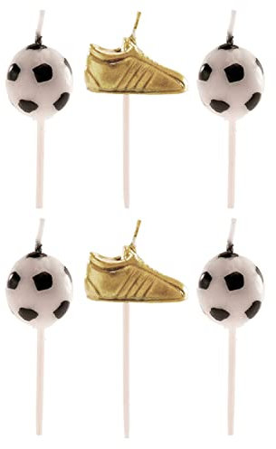 Dekora - Football Candles For Birthday Cake - Football And Golden Boot