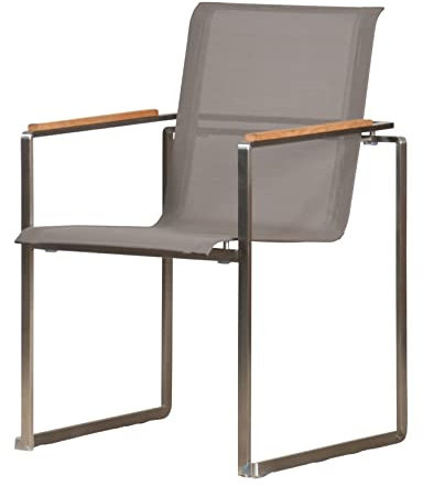 Kai Wiechmann Gartenstuhl Edelstahl Teak für Garten Terrasse Balkon stapelbar wetterfest modern