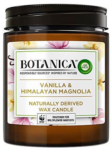 Botanica by Air Wick Air Freshener Naturally Derived Wax Candle Vanilla and Himalayan Magnolia 205 g