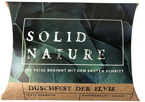 Solidnature DuschFest Der Elvis, Festes Duschgel, Duschbar, Feste Cremedusche, Vegan, Plastikfrei, inklusive einer nachhaltigen Verpackung, 1 er Pack (1 x 120 g)