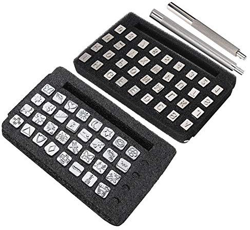 70Pcs Leder Stamper Set 26 Buchstaben Alphabet von A Z & 10 Zahlen 0 9 Insekt für DIY Leder Basteldruck (6mm)