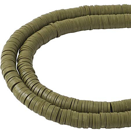 Beadthoven 10 Stränge, 6 mm, flache, runde Modelliermassen-Abstandshalter, Heishi-Perlen, Scheibe, lose Perlen für Sommer, Boho, Surfer, Armband, Perlen, DIY, Schmuckherstellung
